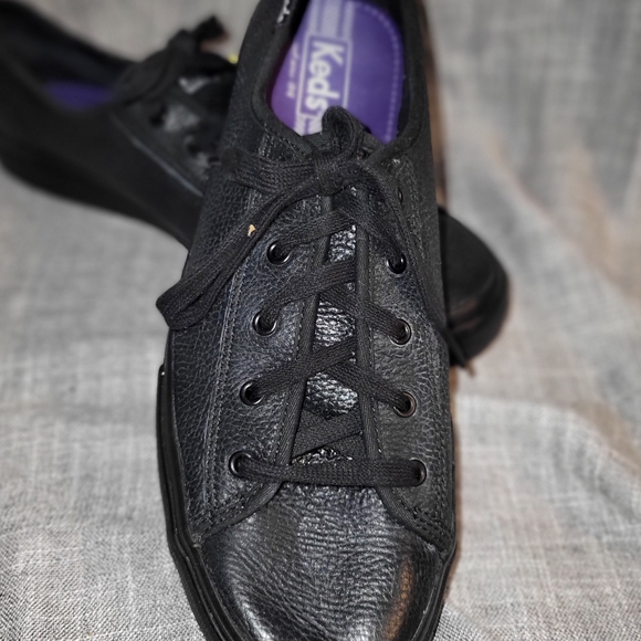 Keds Shoes For Women-Dbl Up Leather Blk/Blk- Size 10 - Picture 2 of 8